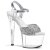 Pleaser Sandalia de Tacón SKY-310 Purpurina Plata Transparente EU-42 / US-12