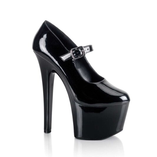 Pleaser Sandalia de Tacón SKY-387 Negro Charol EU-37 / US-7