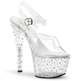 Pleaser Sandalia de Tacón STARDANCE-708 Plata...