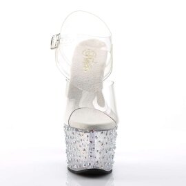 Pleaser Sandalia de Tacón STARDANCE-708 Plata...