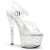 Pleaser Sandalia de Tacón STARDANCE-708 Plata Transparente Metalizado EU-37 / US-7