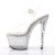 Pleaser Sandalia de Tacón STARDANCE-708 Plata Transparente Metalizado EU-37 / US-7