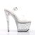 Pleaser Sandalia de Tacón STARDANCE-708 Plata Transparente Metalizado EU-37 / US-7