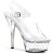 Pleaser Sandalia de Tacón STARDUST-608 Plata Transparente EU-40 / US-10