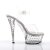 Pleaser Sandalia de Tacón STARDUST-608 Plata Transparente EU-40 / US-10
