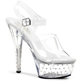 Pleaser Sandalia de Tacón STARDUST-608 Plata...