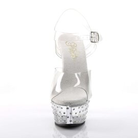 Pleaser Sandalia de Tacón STARDUST-608 Plata...