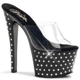 Pleaser Zapato Abierto STARDUST-701 Negro Transparente...