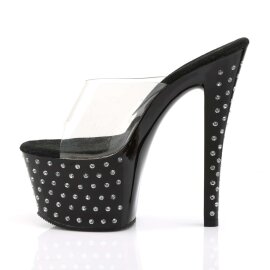 Pleaser Zapato Abierto STARDUST-701 Negro Transparente EU-36 / US-6