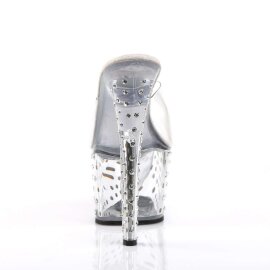 Pleaser Zapato Abierto STARDUST-701 Plata Transparente EU-35 / US-5