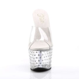 Pleaser Zapato Abierto STARDUST-701 Plata Transparente EU-37 / US-7