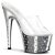 Pleaser Zapato Abierto STARDUST-701 Plata Transparente Metalizado EU-35 / US-5