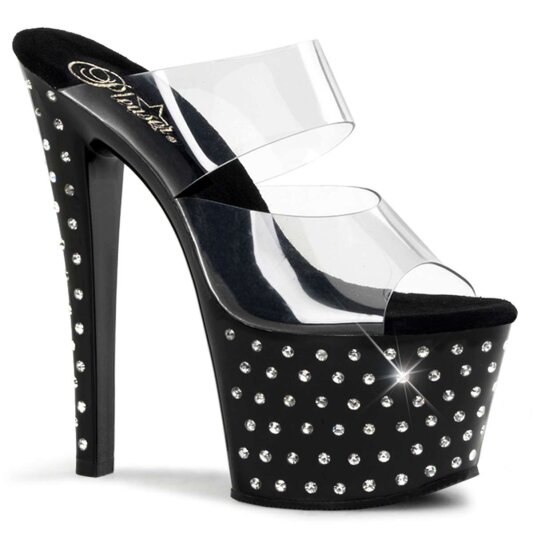 Pleaser Zapato Abierto STARDUST-702 Negro Transparente EU-35 / US-5