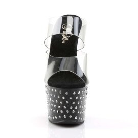 Pleaser Zapato Abierto STARDUST-702 Negro Transparente...