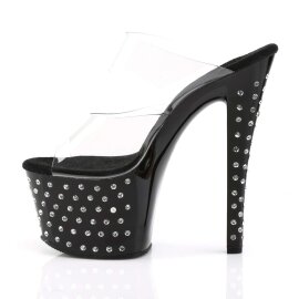 Pleaser Zapato Abierto STARDUST-702 Negro Transparente EU-35 / US-5