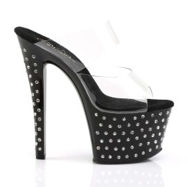 Pleaser Zapato Abierto STARDUST-702 Negro Transparente EU-35 / US-5
