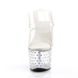 Pleaser Zapato Abierto STARDUST-702 Plata Transparente...