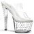 Pleaser Zapato Abierto STARDUST-702 Plata Transparente EU-37 / US-7