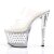 Pleaser Zapato Abierto STARDUST-702 Plata Transparente EU-37 / US-7