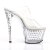 Pleaser Zapato Abierto STARDUST-702 Plata Transparente EU-37 / US-7