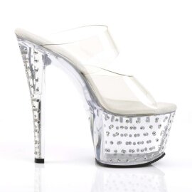 Pleaser Zapato Abierto STARDUST-702 Plata Transparente EU-38 / US-8