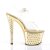 Pleaser Sandalia de Tacón STARDUST-708 Transparente Dorado Metalizado EU-41 / US-11