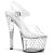 Pleaser Sandalia de Tacón STARDUST-708 Plata Transparente EU-37 / US-7