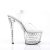 Pleaser Sandalia de Tacón STARDUST-708 Plata Transparente EU-37 / US-7