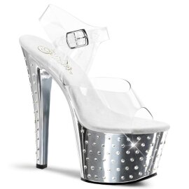 Pleaser Sandalia de Tacón STARDUST-708 Plata...