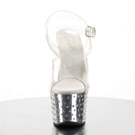 Pleaser Sandalia de Tacón STARDUST-708 Plata...