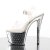 Pleaser Sandalia de Tacón STARDUST-708 Plata Transparente Metalizado EU-40 / US-10