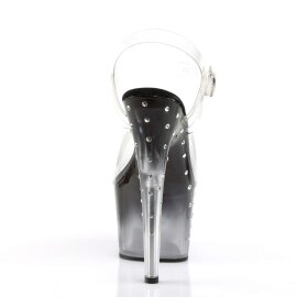 Pleaser Sandalia de Tacón STARDUST-708T Negro Transparente EU-35 / US-5