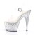 Pleaser Sandalia de Tacón STARDUST-708T Plata Transparente Metalizado EU-37 / US-7