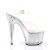 Pleaser Sandalia de Tacón STARDUST-708T Plata Transparente Metalizado EU-37 / US-7