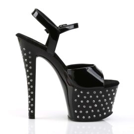 Pleaser Sandalia de Tacón STARDUST-709 Negro CharolEU-41 / US-11