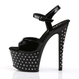 Pleaser Sandalia de Tacón STARDUST-709 Negro CharolEU-38 / US-8