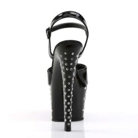 Pleaser Sandalia de Tacón STARDUST-709 Negro CharolEU-38 / US-8