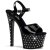 Pleaser Sandalia de Tacón STARDUST-709 Negro CharolEU-38 / US-8