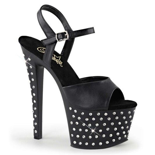 Pleaser Sandalia de Tacón STARDUST-709 Negro EU-37 / US-7