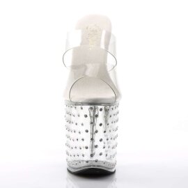 Pleaser Zapato Abierto STARDUST-802 Plata Transparente EU-37 / US-7
