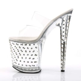 Pleaser Zapato Abierto STARDUST-802 Plata Transparente EU-37 / US-7