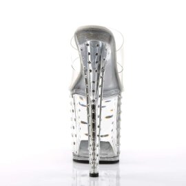 Pleaser Zapato Abierto STARDUST-802 Plata Transparente EU-37 / US-7