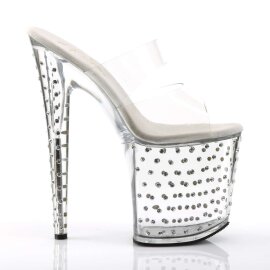 Pleaser Zapato Abierto STARDUST-802 Plata Transparente EU-37 / US-7