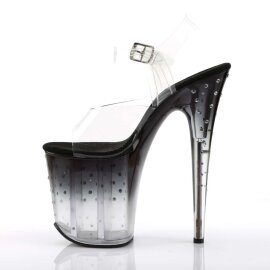 Pleaser Sandalia de Tacón STARDUST-808T Negro Transparente EU-40 / US-10