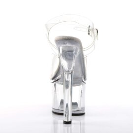 Pleaser Sandalia de Tacón TREASURE-708 Plata Transparente EU-37 / US-7