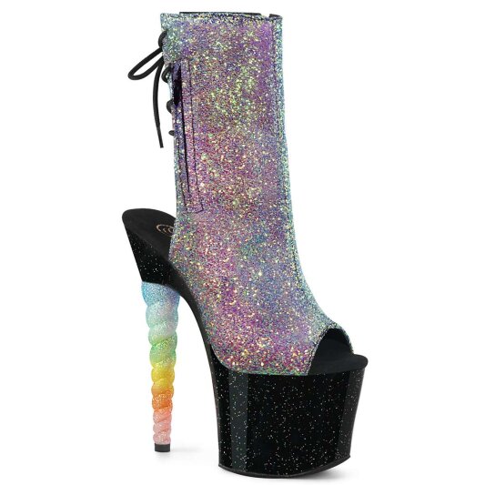 Pleaser Botín UNICORN-1018G Lila-Azul Multi Purpurina EU-35 / US-5