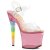 Pleaser Sandalia de Tacón UNICORN-708T Transparente Rosa-Multicolor EU-35 / US-5