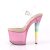 Pleaser Sandalia de Tacón UNICORN-708T Transparente Rosa-Multicolor EU-35 / US-5