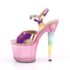 Pleaser Sandalia de Tacón UNICORN-711T Rosa resplandeciente Multicolor EU-35 / US-5