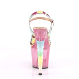 Pleaser Sandalia de Tacón UNICORN-711T Rosa resplandeciente Multicolor EU-35 / US-5